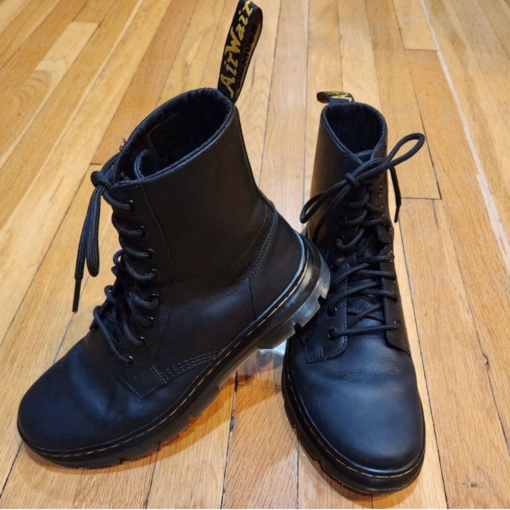 Dr. Martens LA004 Combs Boot Smooth Leather Lace Up, Black, Pristine! Sz 9W 8M